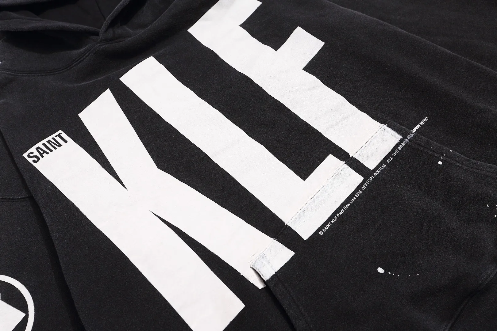 American fashion Saint Michael klf exhibition letters retro destroyed vintage washed and distressed hoodies for men and women Fabric: 420g Style number: SM629 Size: S-M-L-XL Color: Black Price: P236
